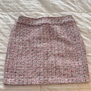 White House Black Market Pink Tweed Pencil Skirt